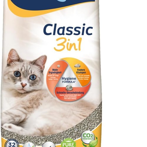 Biokat's Classic 3in1 sin fragancia - Arena aglomerante para gatos con 3 tamaños diferentes de grano - 1 saco (1 x 10 l)
