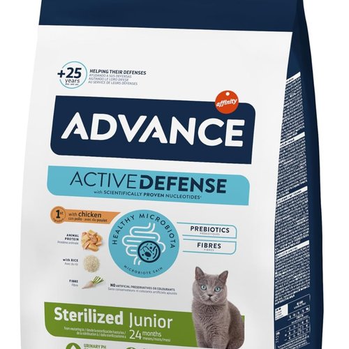 Advance Cat Junior Sterilized, Pienso para Gatitos Junior Esterilizados con Pollo, 1,5kg