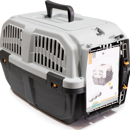 BPS (R) Transportín de plástico para Perros y Gatos Mascota Color Gris/Gris Oscuro 48 * 31,5 * 31cm Tamaño S BPS-4140