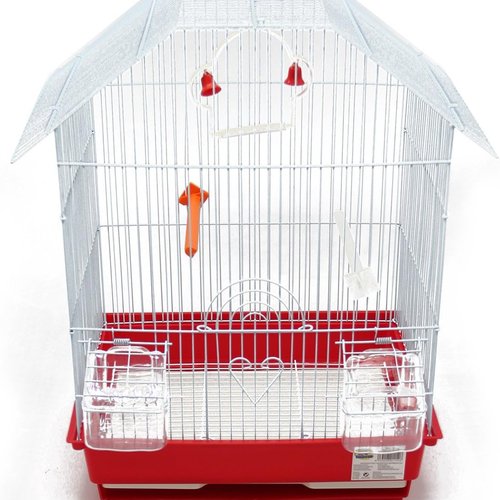BPS Jaula Pájaros Metal con Comedero Bebedero Columpio Saltador Cubeta Color envia al Azar (34.5 x 28 x 46 cm) BPS-1152