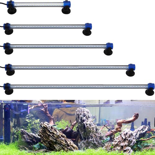 BPS Luz Blanca/Azul LED de Acuario Peces Tanque Clip Lámpara Iluminación de Plantas de Acuario con Luz con Diferente Voltaje Longitud (1.5W 30cm, Luz Blanca) BPS-6165