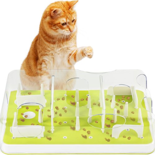 ALL FOR PAWS Interactives Puzzle estación de alimentación para Gatos, Juguete Interactivo Inteligente para Gatos, Juguete Interactivo para Gatos, comedero Puzzle para Gatos