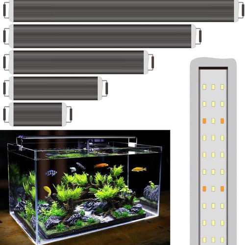 BPS Luz LED para Acuario Lámpara de Acuario 4000K Impermeable con Soporte Extensible (5W) BPS-6133