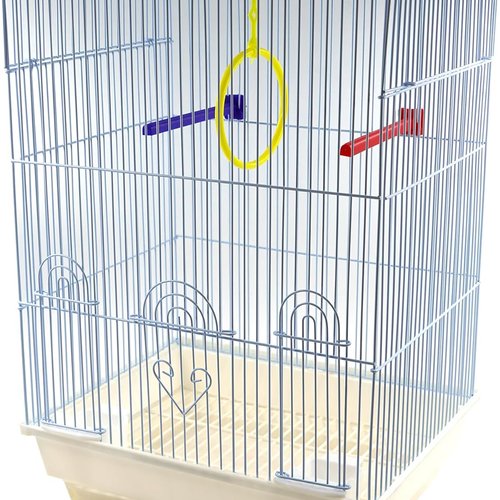 Jaula para pájaros con comederos, Palos y Columpios Jaulas pájaros Jaula agapornis 34.5 * 28 * 48CM Color Aleatorio (SOY0033)
