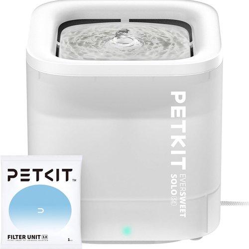 PETKIT EVERSWEET Fuente Automática para Gatos 1,85L, Bomba de Agua Inalámbrica, Bebedero Gatos Ultra Silenciosa, 35dB, Luz LED Inteligente, Unidad de Filtrado 3.0, Fuente Agua para Gato