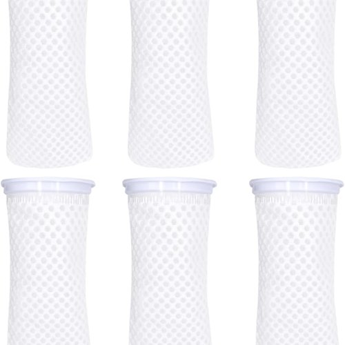 6 Paquetes de Calcetines Filtrados de Panal de 150 Micras, Calcetines Filtrados de Acuario, Calcetines Filtrados de Panal 3D, Calcetines Filtrados contra Desbordamientos