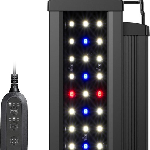 NICREW SlimLED Luz Acuario Plantado, Luz LED Acuario Multiespectral, LED Acuario de Dulce Agua y Temperatura de Color Regulable, 28-42 cm, 9W, 600 LM