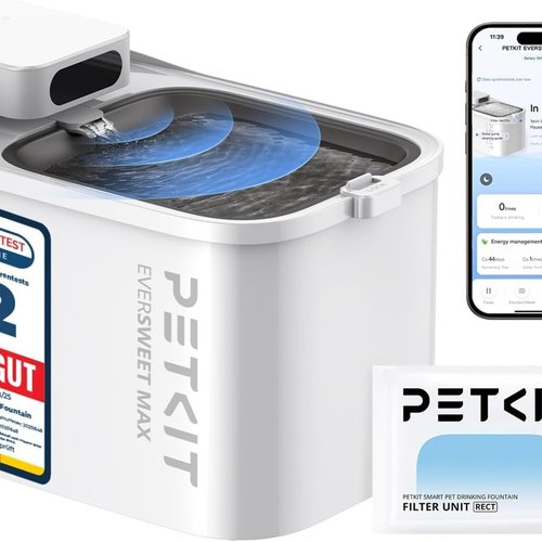 PETKIT EVERSWEET MAX Fuente para Gatos Sin Cable, con Sensor de Movimiento, Control de App, con 5000mAh Batería Recargable, 3L Bebedero Gatos Automático, Bandeja de Acero Inoxidable