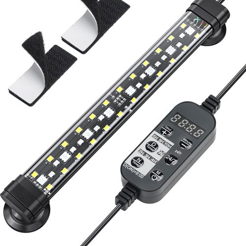 Pawfly 20 cm Luz LED Acuario 24/7 Luz para Pecera con Espectro Completo Blanco Brillante Azul Rojo Verde Luces LED Multicolores con Modo D/N Efectos de Color Único Temporizador y Brillo Ajustable