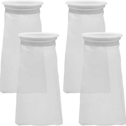Paquete de 4 bolsas de filtro de acuario de 4 pulgadas, calcetines de filtro de malla de nailon, filtración de fieltro de 200 micras, anillo de 4 pulgadas por 10 pulgadas de largo